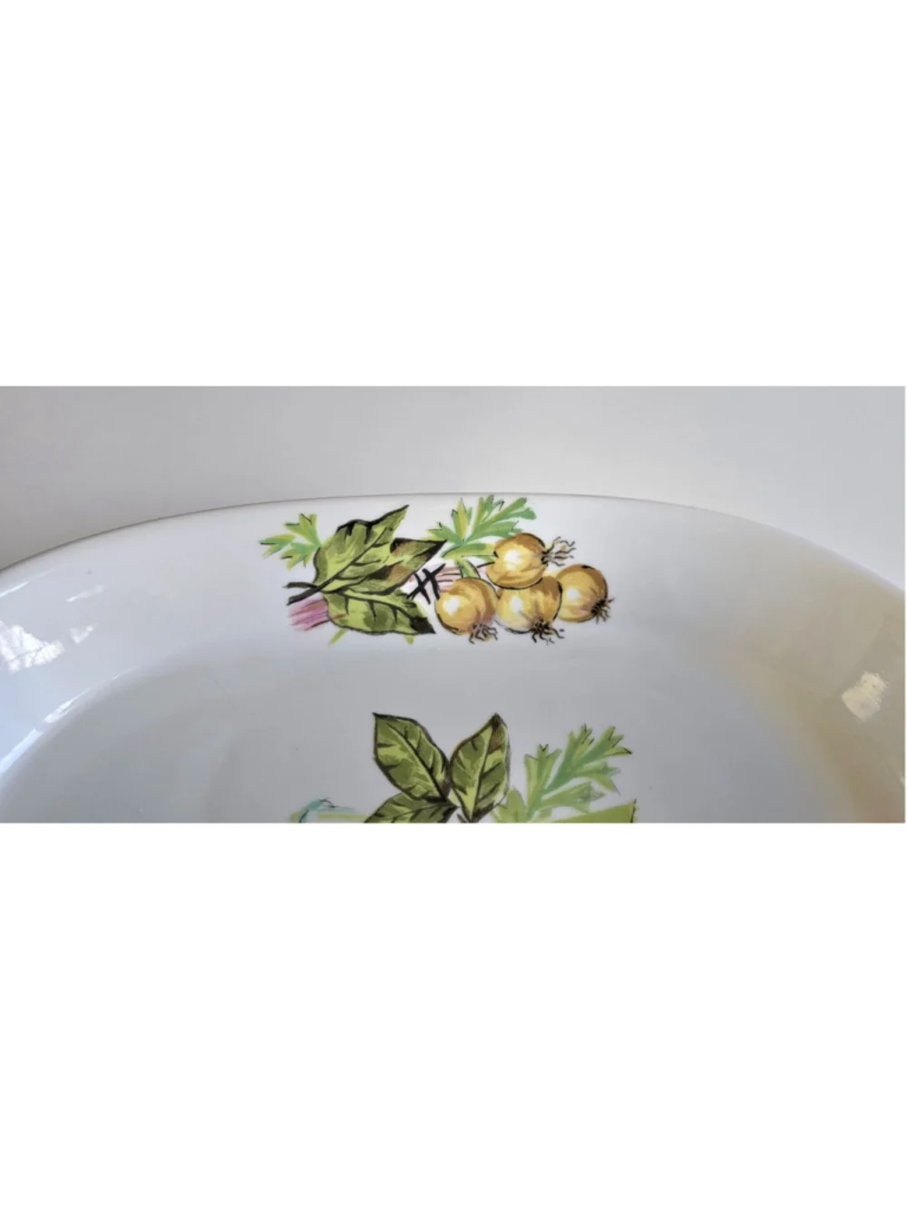 Haviland Limoges Aluminite Frugier Oval Casserole Baker Dish, Onion Harvest 9.5